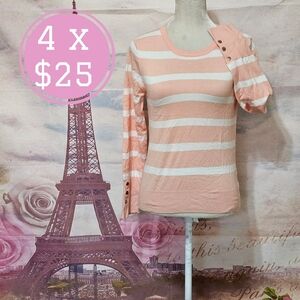 Philosophy striped light weight super soft pullover sweater sz M